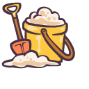 Cute Beach Umbrella with Ball and Sand Bucket with Shovel pointer