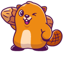 Cute Beaver With a Wood Log pointer