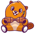 Cute Beaver With a Wood Log cursor