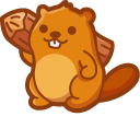 Cute Beaver With Tree Log pointer