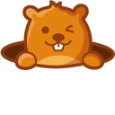 Cute Beaver With Tree Log cursor