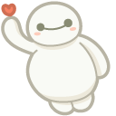 Cute Big Hero 6 Baymax and Heart pointer