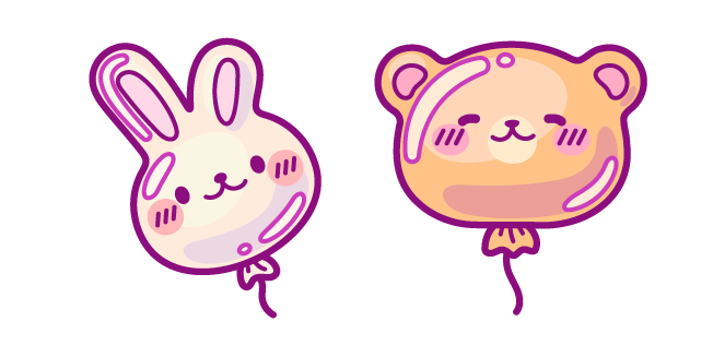 Cute Bunny and Bear Balloons