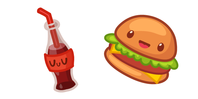 Cute Burger and Coca-Cola