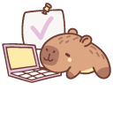 Cute Capybara Working on a Laptop cursor
