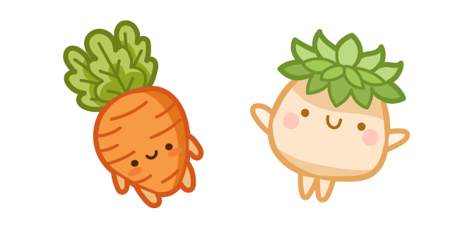 Cute Carrot and Radish