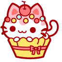 Cute Cat Cake with Apple cursor