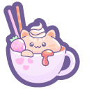 Cute Cat in Coffee Cup pointer
