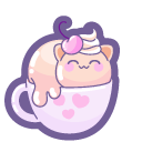 Cute Cat in Coffee Cup cursor