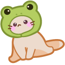 Cute Cat in Frog's Hat pointer