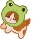 Cute Cat in Frog's Hat cursor