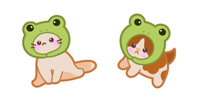 Cute Cat in Frog's Hat