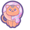 Cute Cat with Burger and Donut cursor