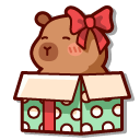 Cute Christmas Capybara cursor