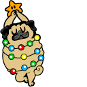 Cute Christmas Tree Pug cursor