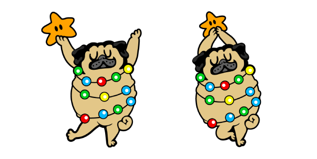 Cute Christmas Tree Pug