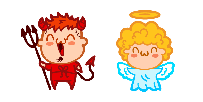 Cute Devil and Angel