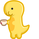 Cute Dino with Cup of Tea cursor