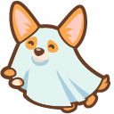 Cute Dog in Ghost Costume pointer