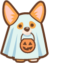 Cute Dog in Ghost Costume cursor