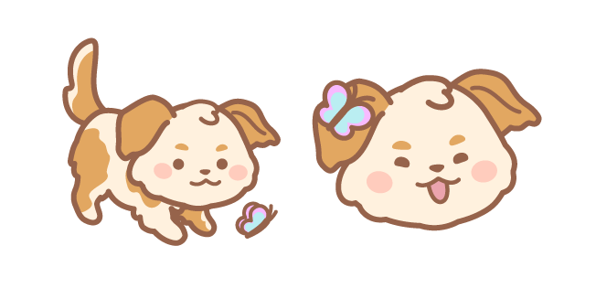 Cute Dog with Butterfly