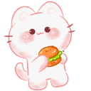 Cute Drawn Cat with Food pointer