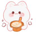 Cute Drawn Cat with Food cursor