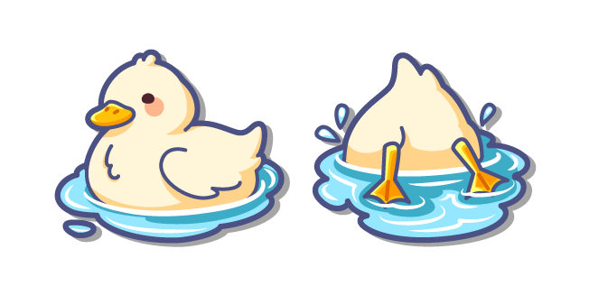 Cute Duck Paddling and Diving