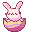 Cute Easter Bunny in Painted Egg cursor