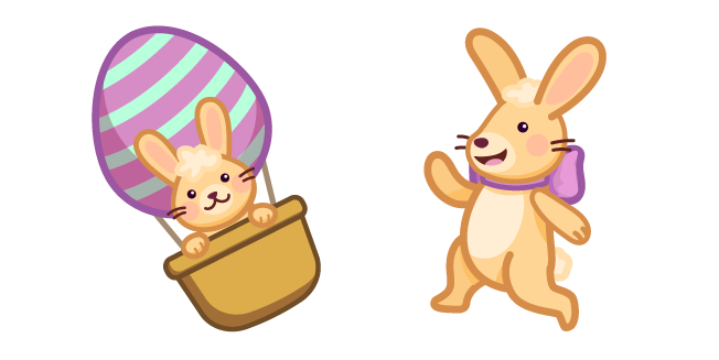 Cute Easter Rabbit on Egg Balloon