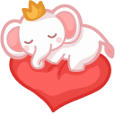 Cute Elephant and Hearts cursor