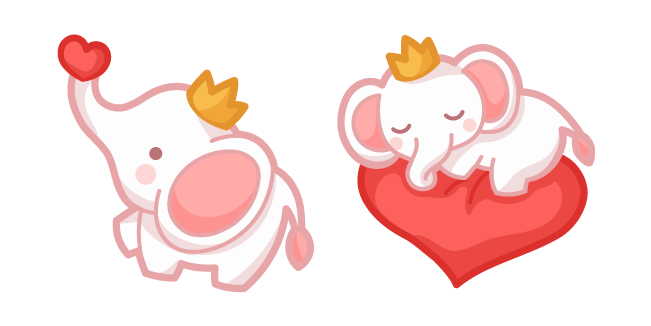 Cute Elephant and Hearts