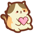 Cute Fat Cat with Pink Heart cursor