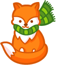 Cute Fox and Scarf cursor