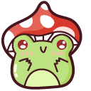 Cute Frog and Mushroom Hat cursor