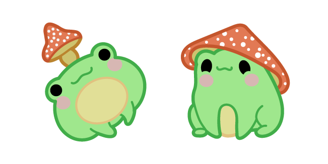 Cute Frog and Mushroom