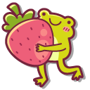 Cute Frog with a Strawberry pointer