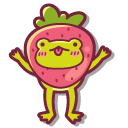 Cute Frog with a Strawberry cursor