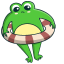 Cute Frog with a Swim Ring and Frog King pointer