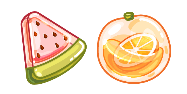 Cute Glassy Watermelon and Orange