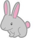 Cute Gray Bunny cursor