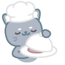 Cute Gray Cat Cooking Pizza pointer