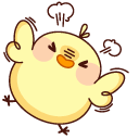 Cute Happy Chick with Pink Bow pointer