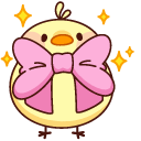 Cute Happy Chick with Pink Bow cursor