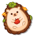 Cute Hedgehog with Leaves and Snacks pointer