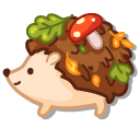Cute Hedgehog with Leaves and Snacks cursor