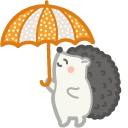 Cute Hedgehog With Umbrella and Scarf pointer