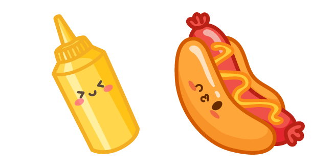 Cute Hot Dog and Mustard
