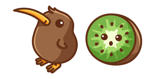 Cute Kiwi Fruit and Bird