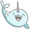 Cute Light Blue Narwhal cursor